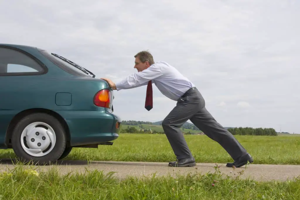 push-starting-car-low battery