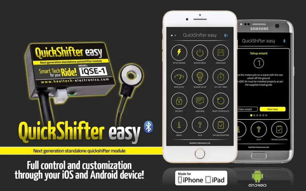 healtech quick shifter iqse app for motorcycles