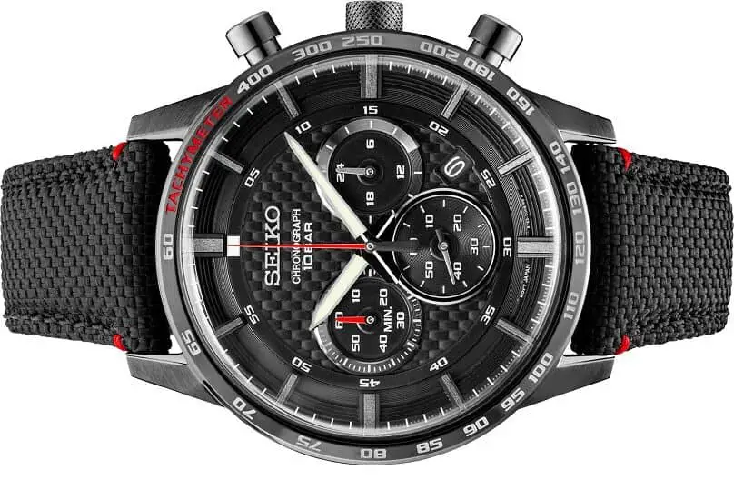 seiko racing themed watch