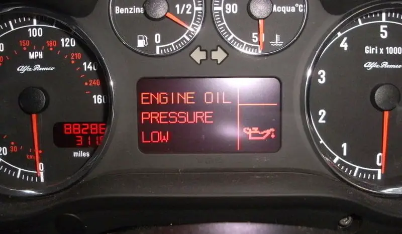 low oil pressure warning