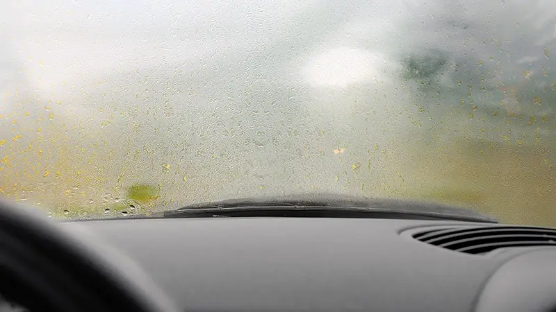 fog on the windshield